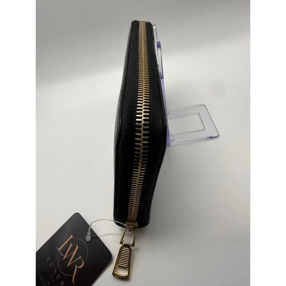 Saint Laurent YSL Black Leather Continental Wallet – Gold Hardware – Box & COA